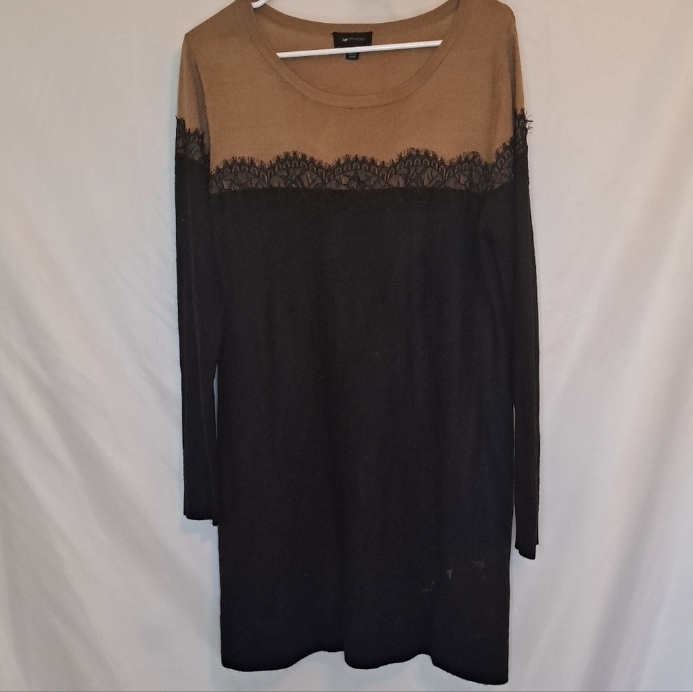 AB Studio Black & Tan Knit Sweater Womens XL #201